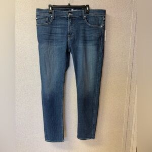 7‎ for all mankind Paxtyn Mens Size 40 slim straight denim medium wash Jeans New